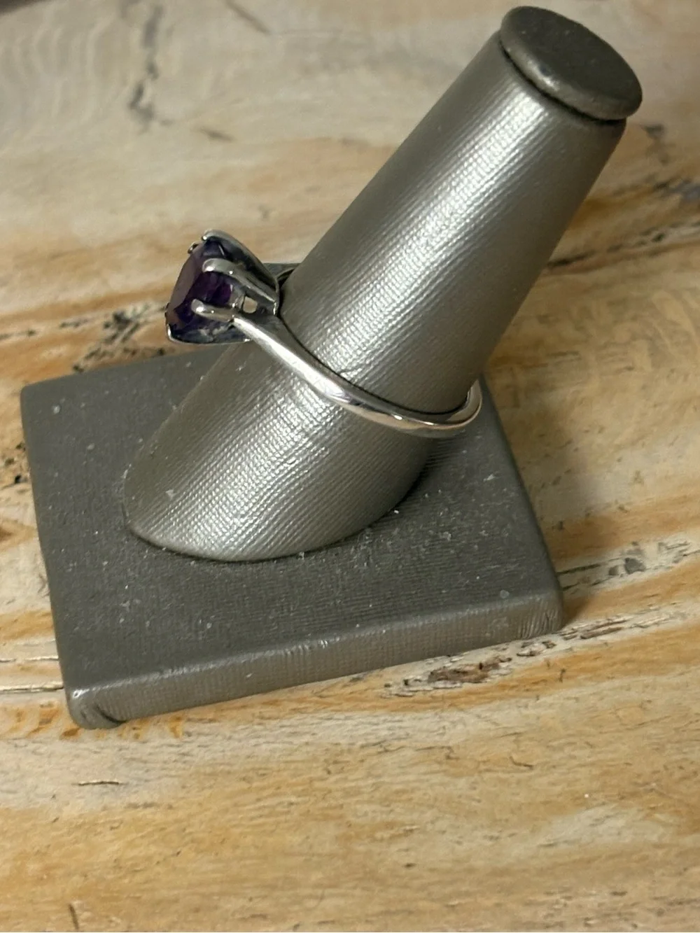 Sterling Silver Heart Amethyst Ring